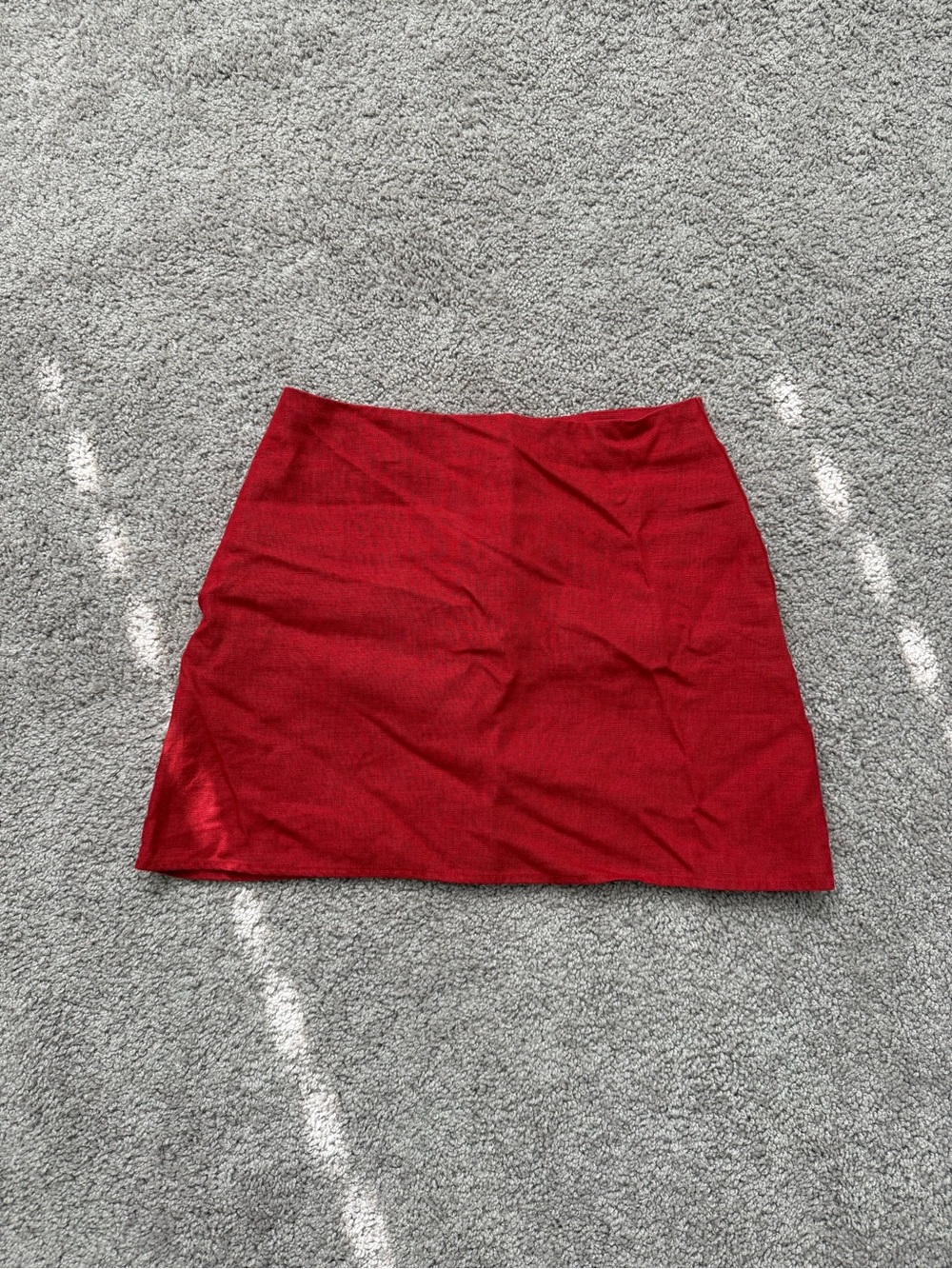 Reformation linen red mini skirt
